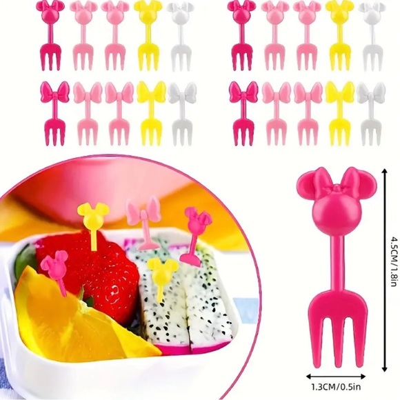 Disney Minnie Mouse 20 piece mini forks - Picture 3 of 3